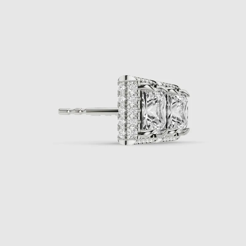 Donut Halo Lab Grown Diamond Studs-Princess