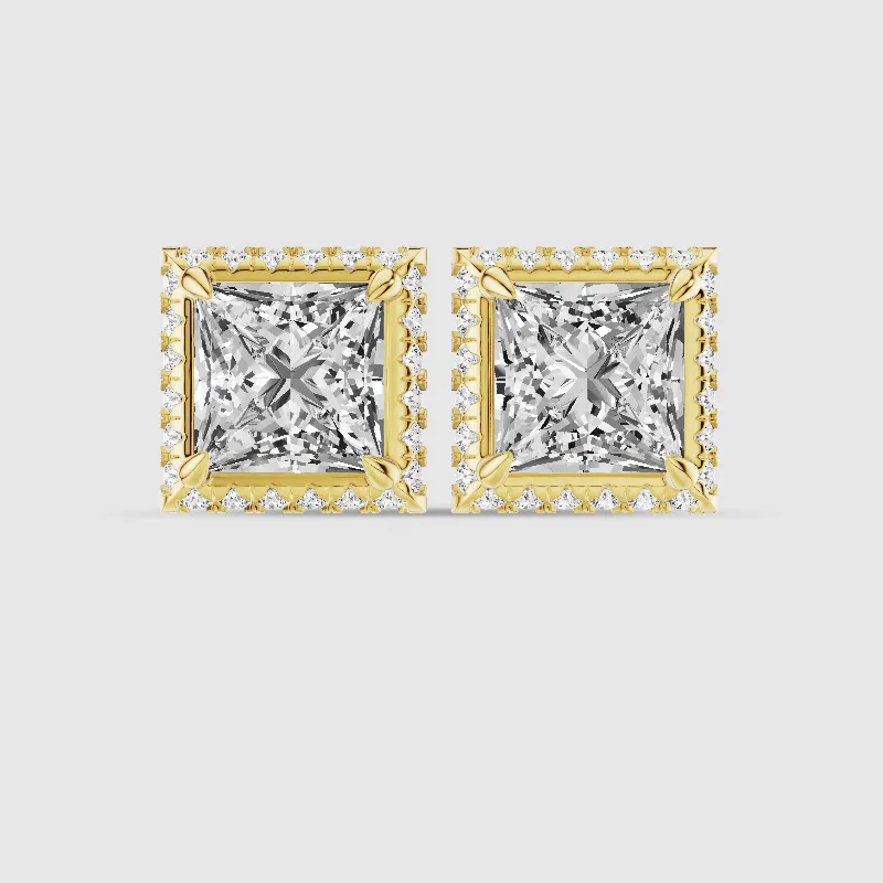 Donut Halo Lab Grown Diamond Studs-Princess