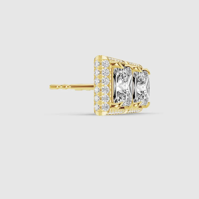 Donut Halo Lab Grown Diamond Studs-Princess