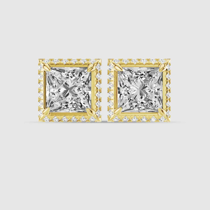 Donut Halo Lab Grown Diamond Studs-Princess