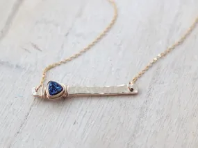 Druzy Bar Necklace - Cobalt    (As Seen on Baby Daddy)