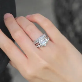 Dynamic Duo-Trio Series Radiant Emerald Ring Set