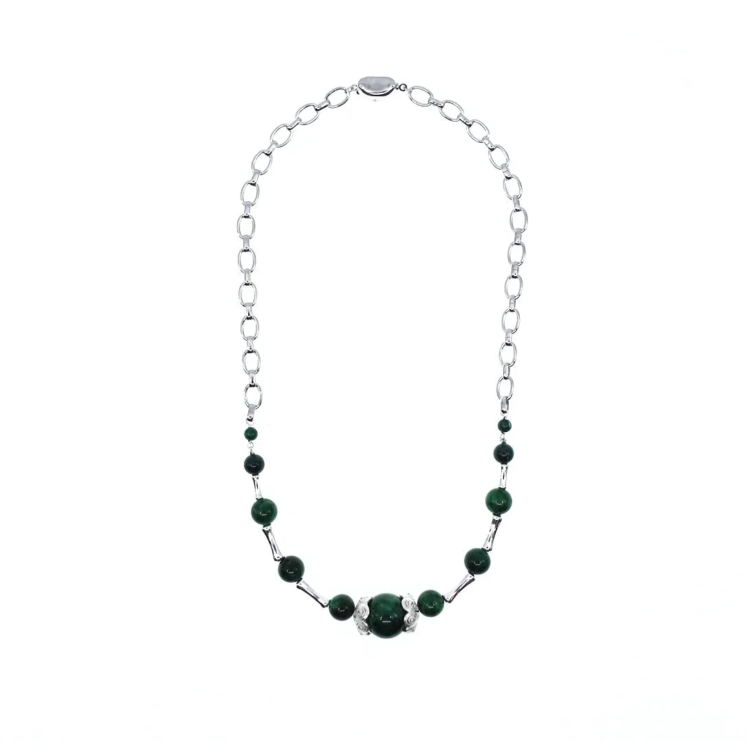 Elf Forest Jadeite Statement Necklace
