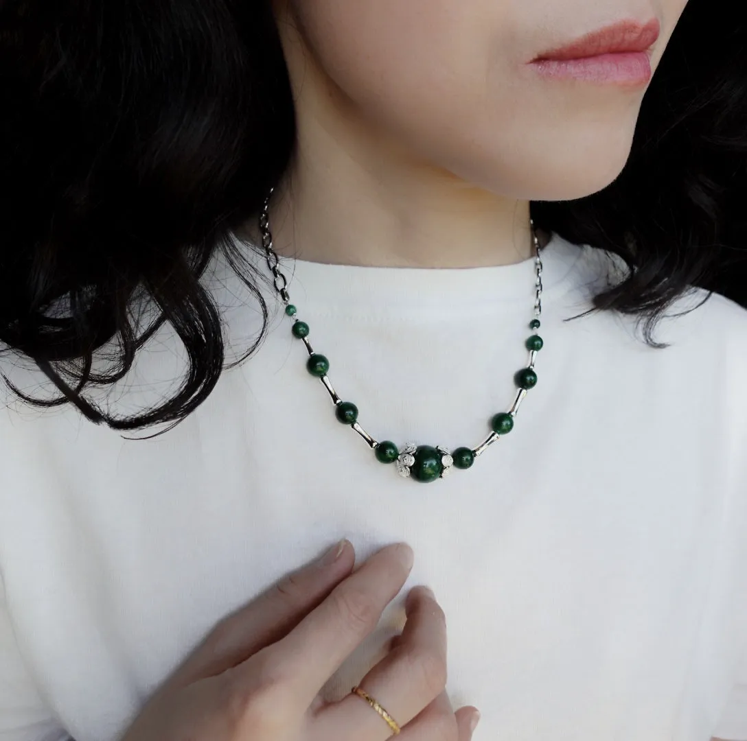 Elf Forest Jadeite Statement Necklace
