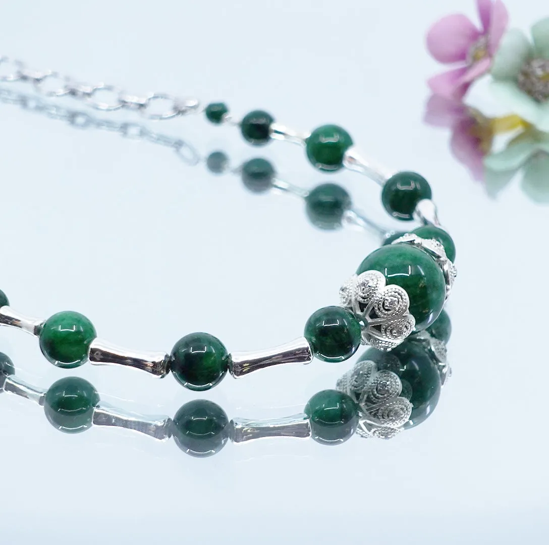 Elf Forest Jadeite Statement Necklace