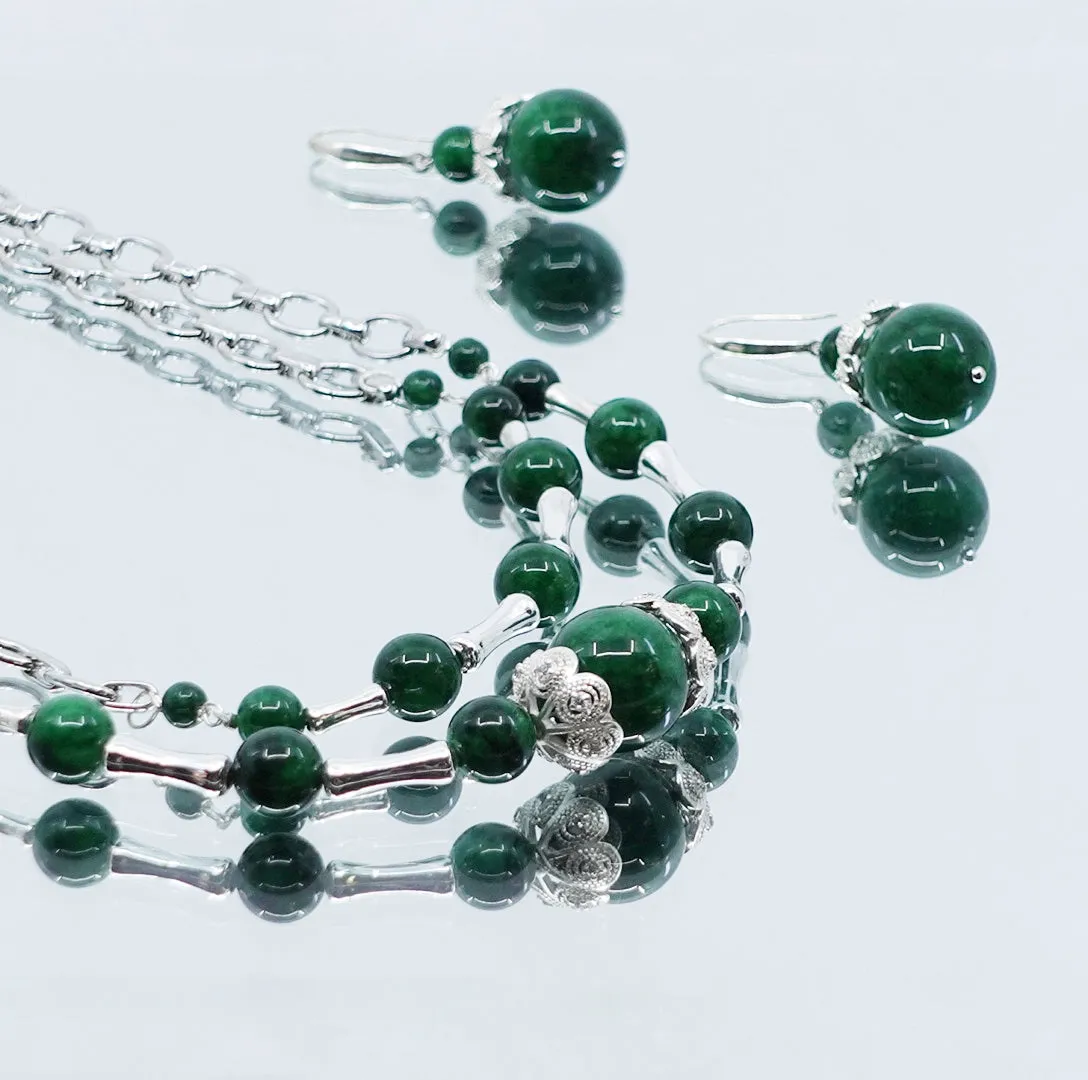 Elf Forest Jadeite Statement Necklace