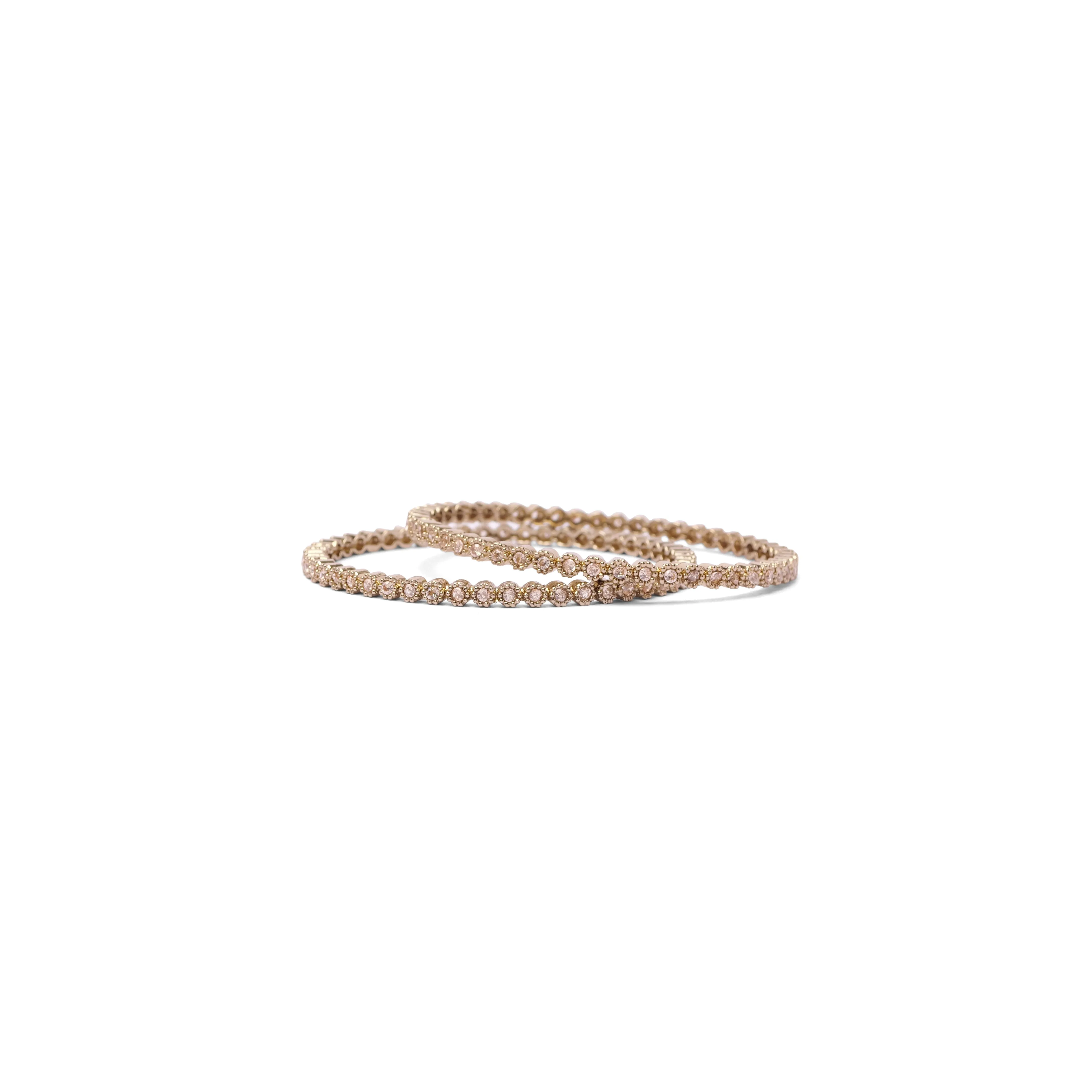 Esha Antique Gold Bangles in Champagne