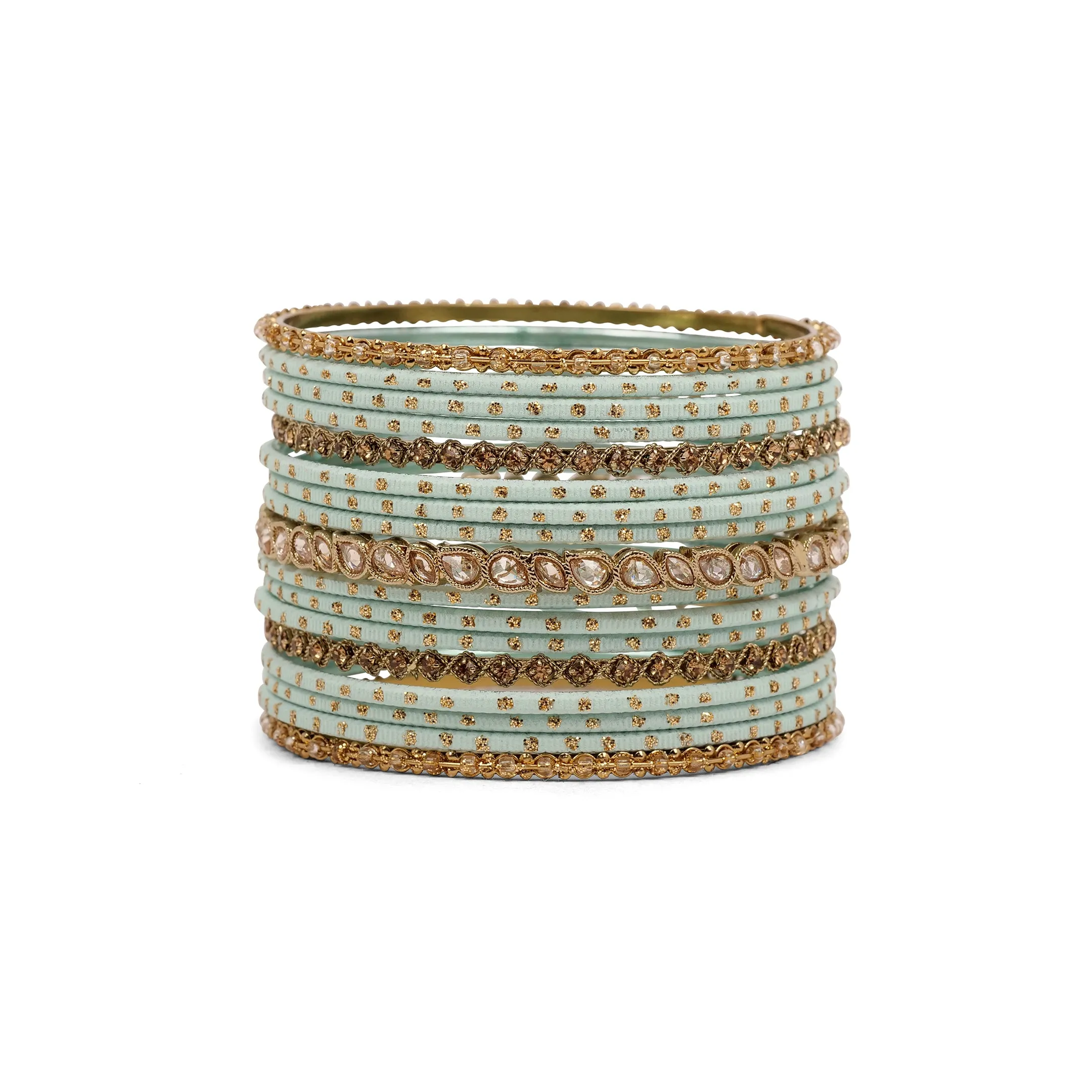 Ethnic Bangle Set in Light Blue