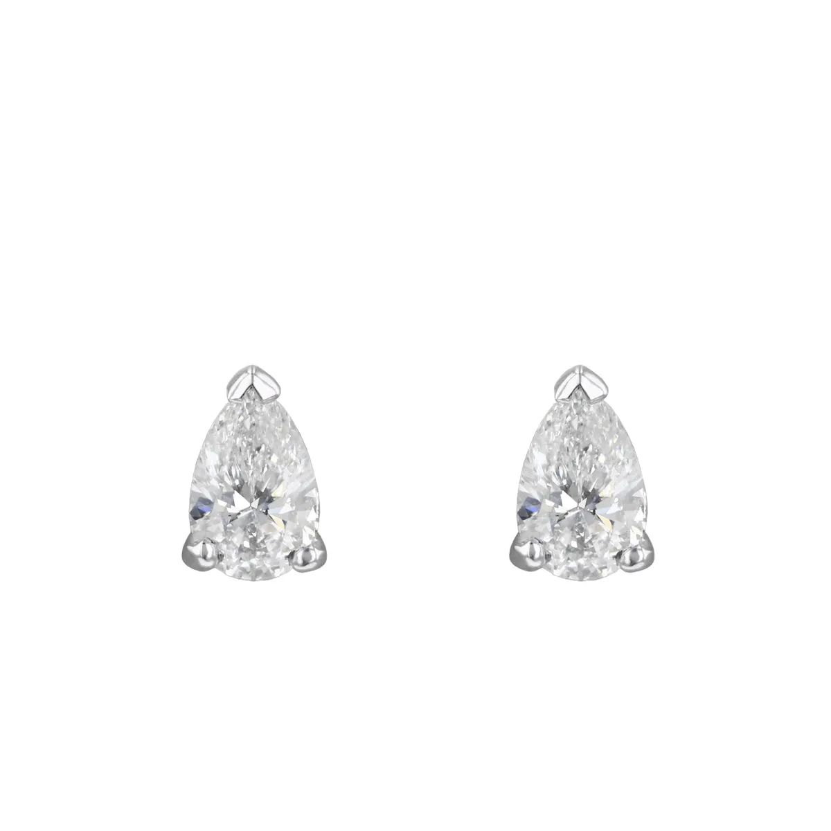 Everyday Diamonds 0.64ct Lab-Grown Pear Cut Solitaire Stud Earrings | 18K White Gold