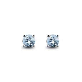 FANCIME Aquamarine 14k White Gold Stud Earrings