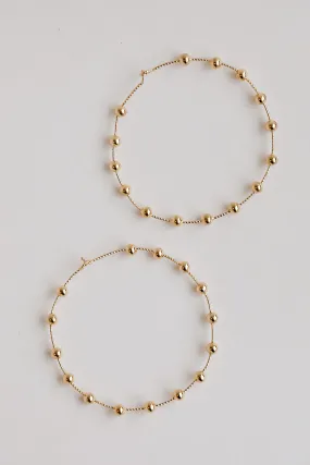 FINAL SALE - Alyssa Medium Gold Ball Hoop Earrings