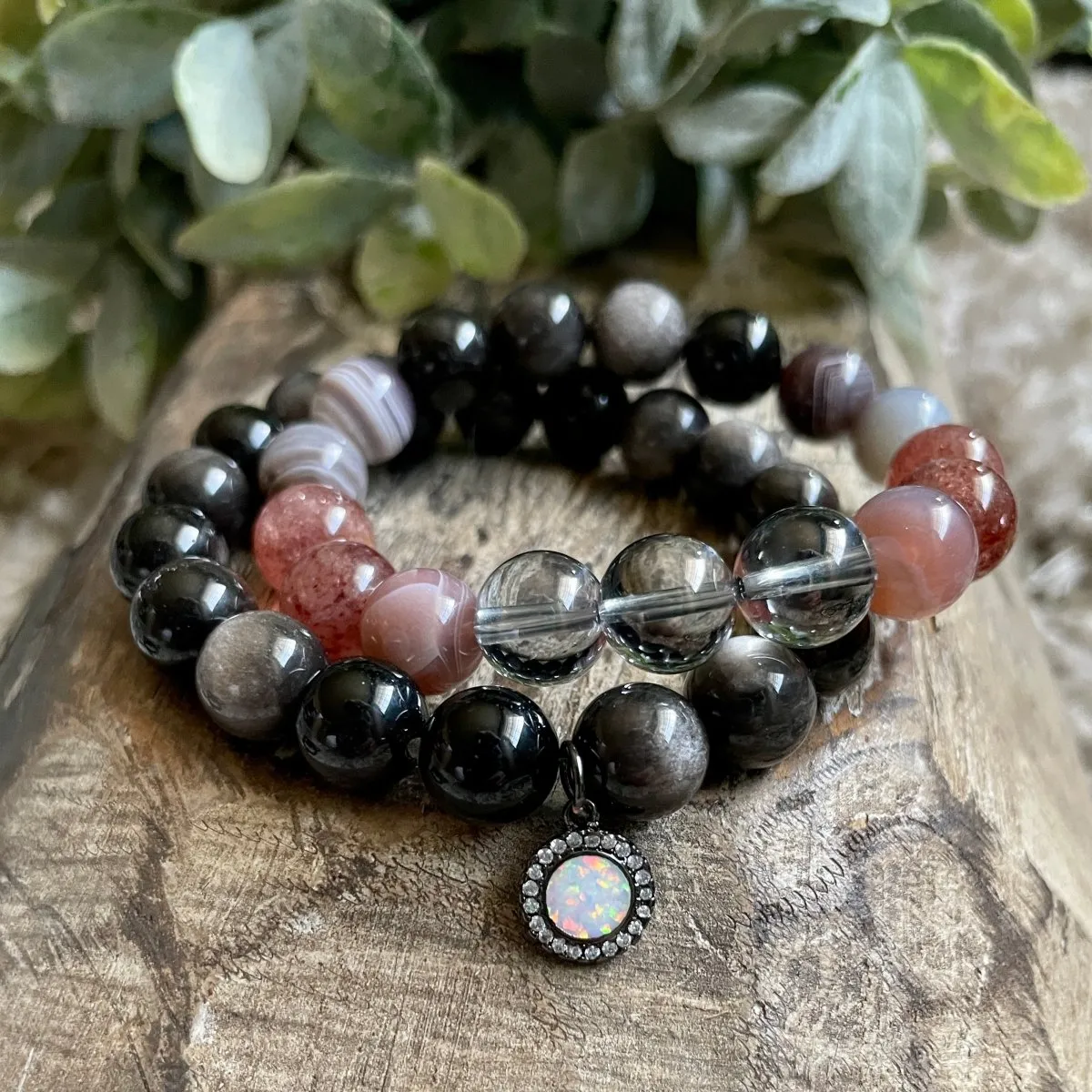 Full Moon: Silver Sheen Obsidian   Opal