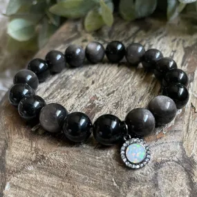 Full Moon: Silver Sheen Obsidian   Opal