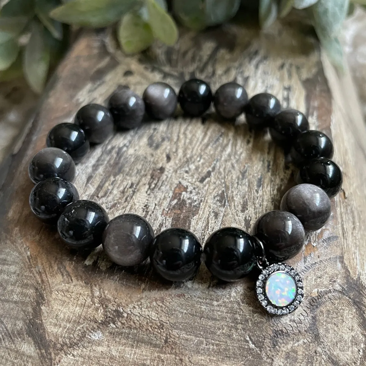 Full Moon: Silver Sheen Obsidian   Opal