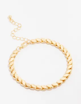 Gold Plated Brass Risoni Chain Bracelet