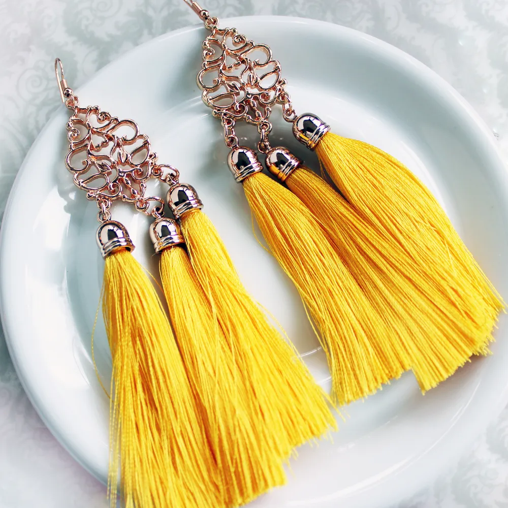 Golden Goddess Tassel Earrings