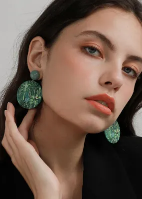Green Jungle Acrylic Drop Earrings