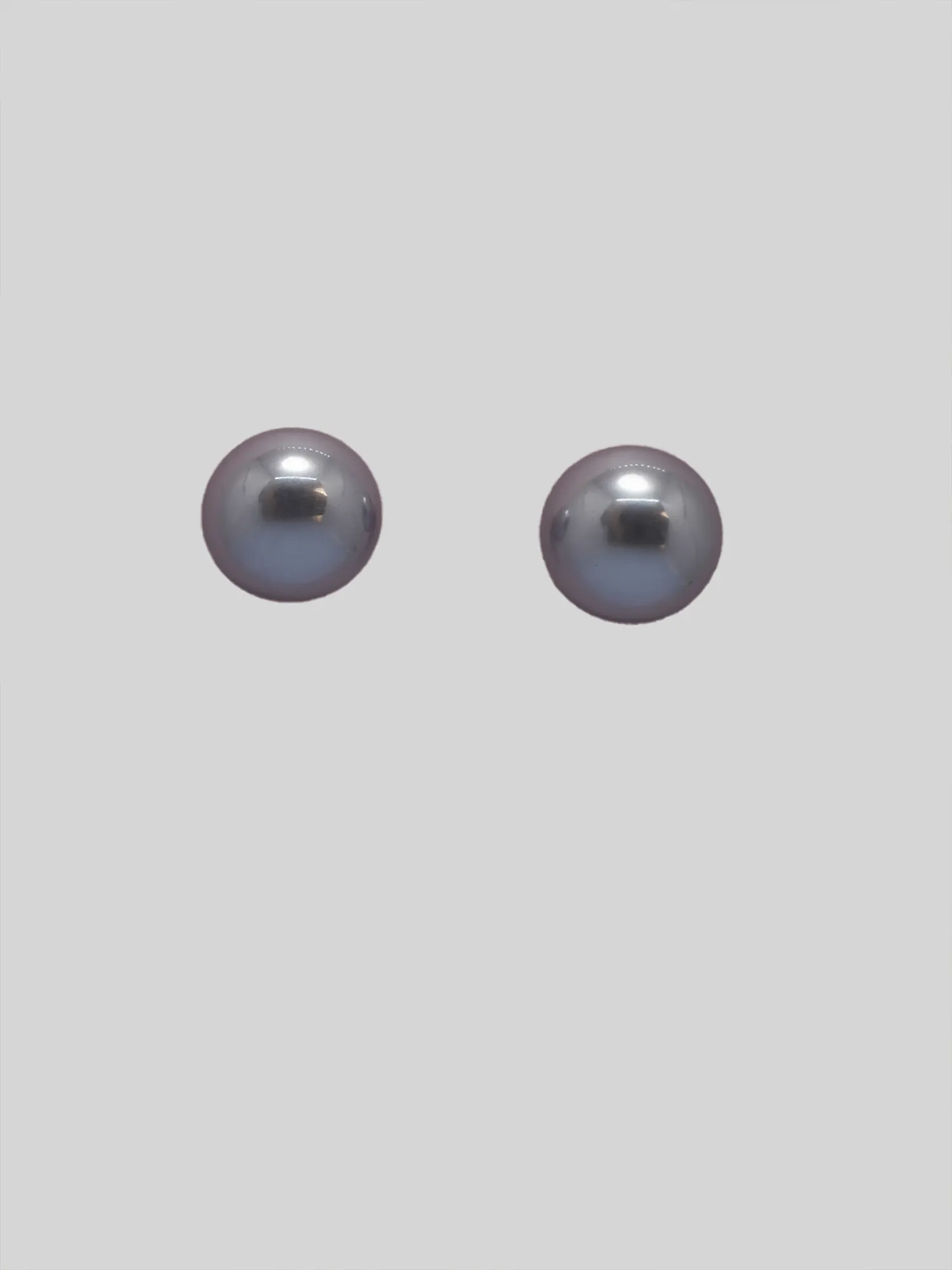 Grey Faux Pearl Stud Earrings