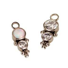 Halobes Charm - Opal & CZ or CZ