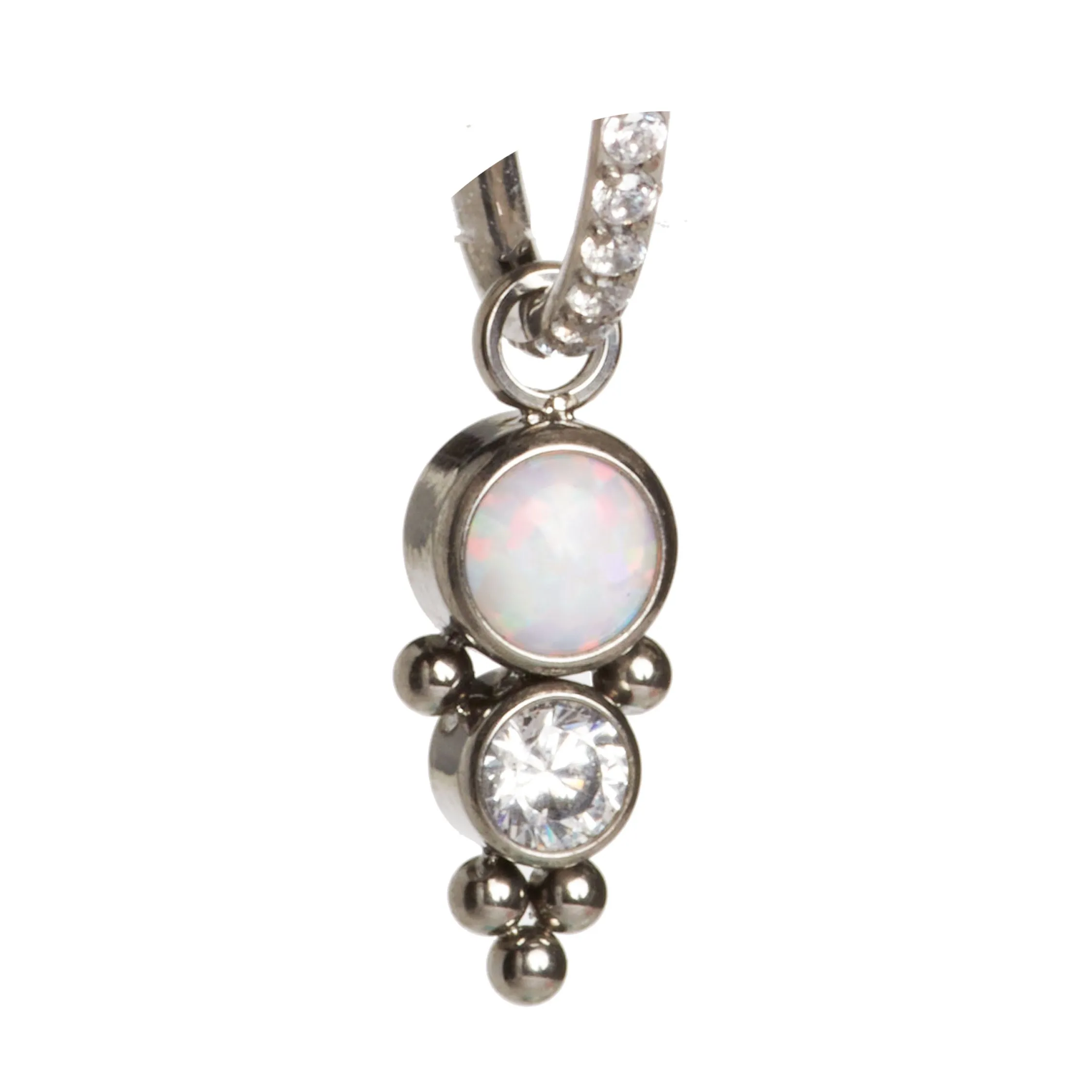 Halobes Charm - Opal & CZ or CZ