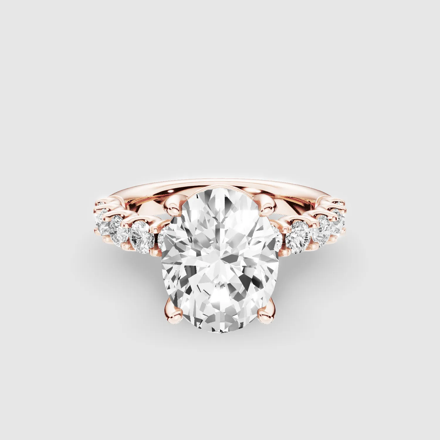 Hidden Halo Luna Solitaire Ring-Oval