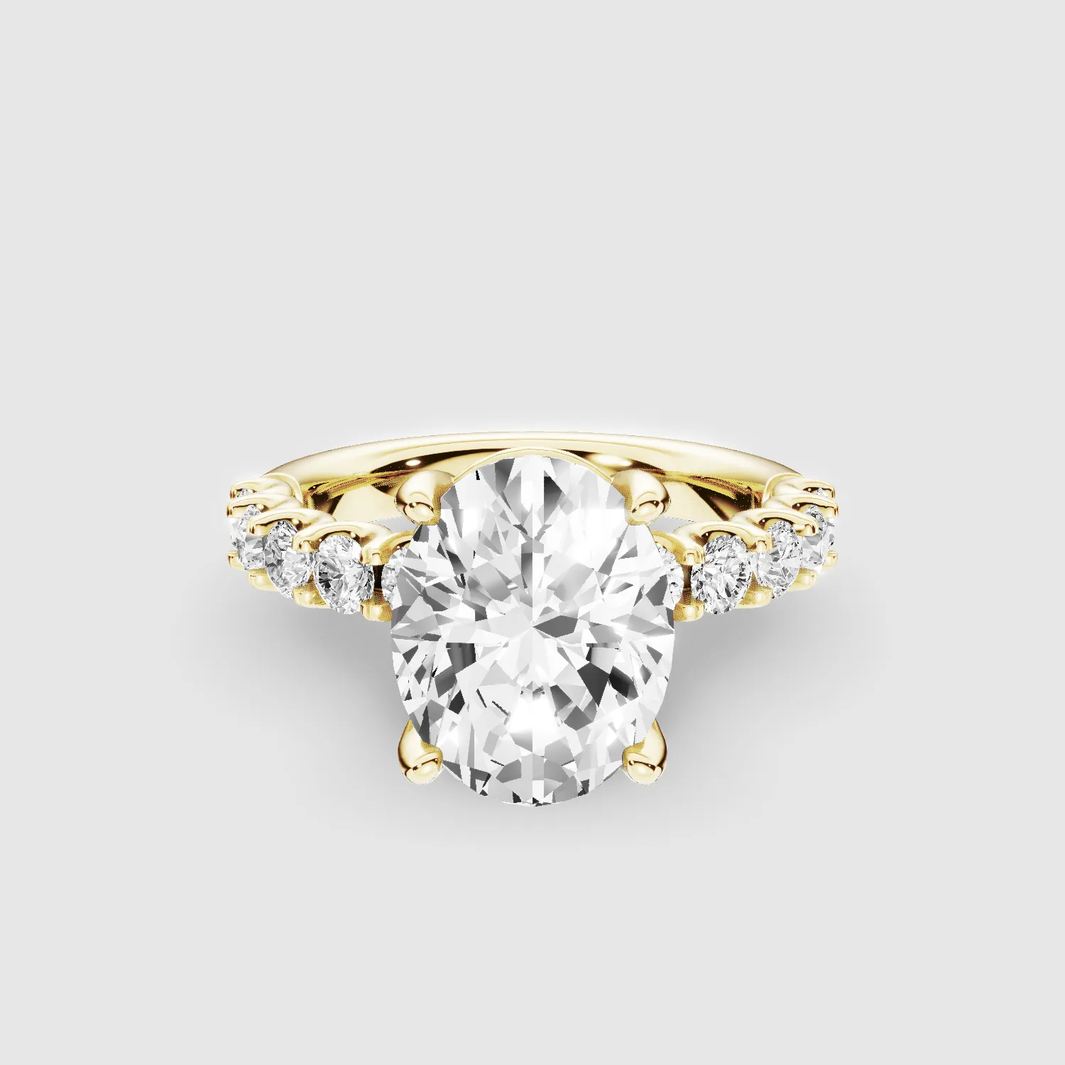 Hidden Halo Luna Solitaire Ring-Oval