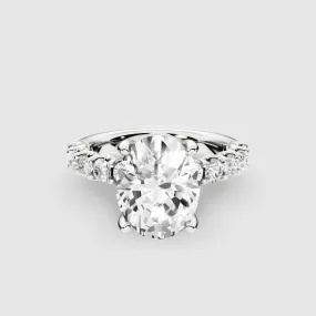 Hidden Halo Luna Solitaire Ring-Oval