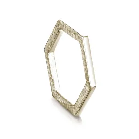 Honeycomb Hexagon Ring in 9ct White Gold