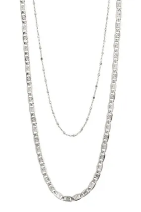 Intuition Double Chain Necklace Silver Plated