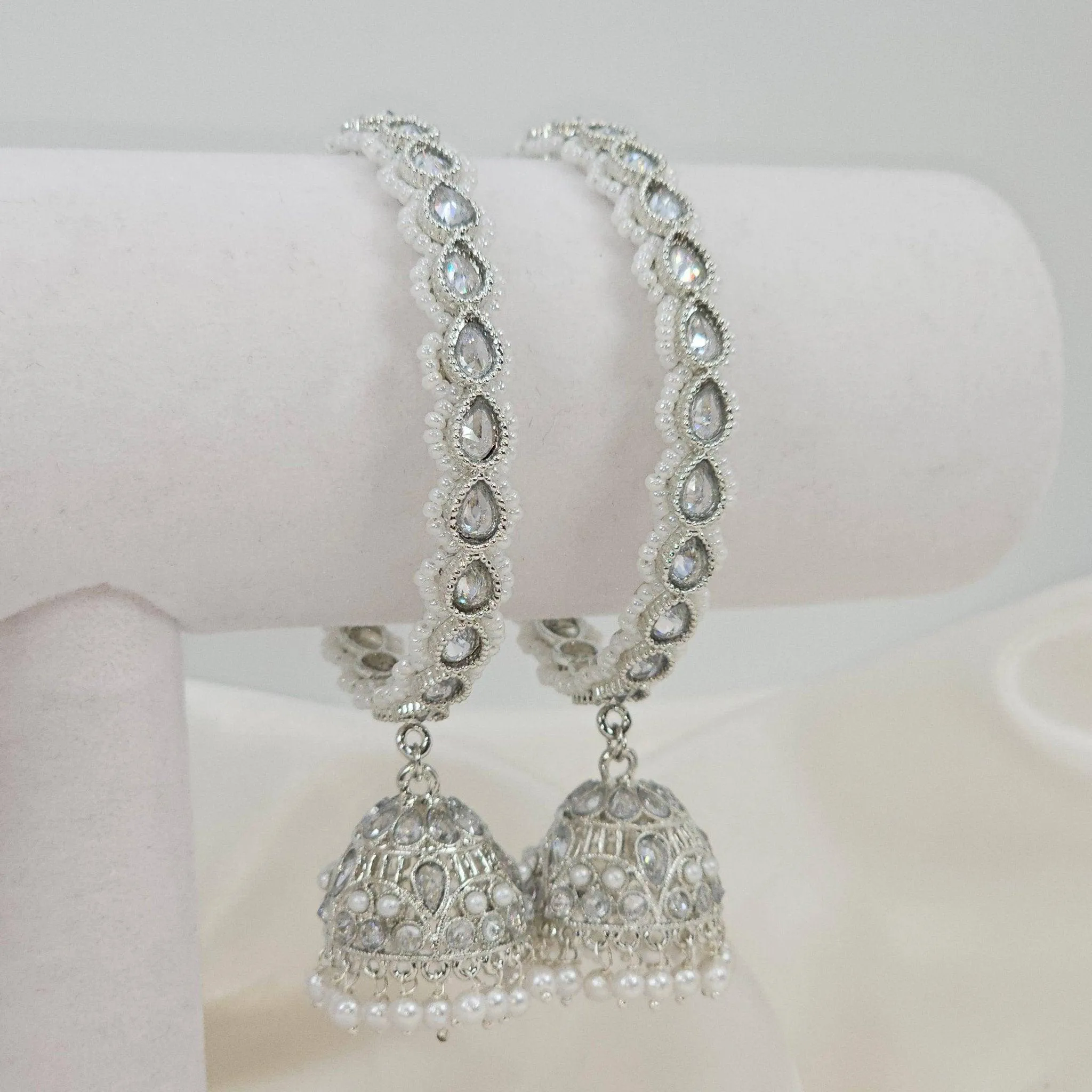 Kaya Pair of Polki Pearl Jhumka Bangles