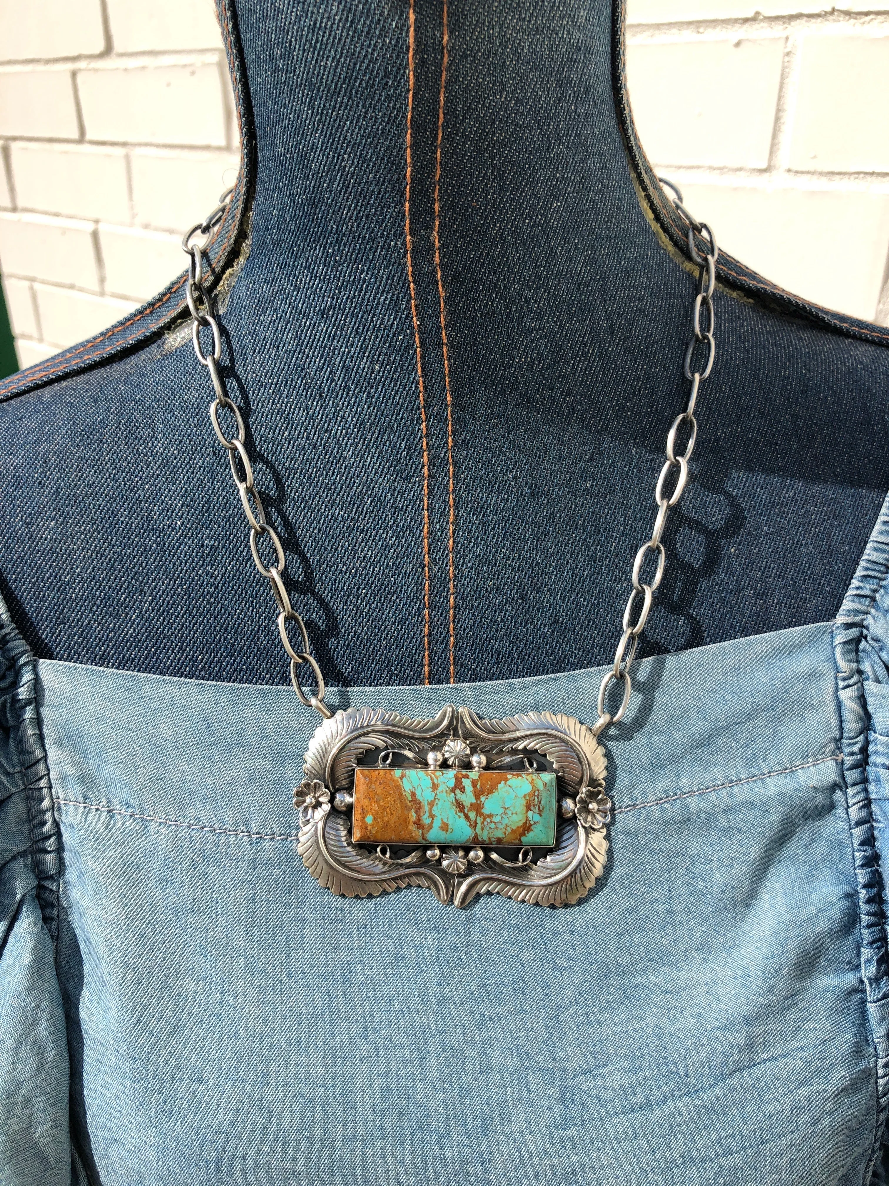 Large "Feather & Kingman" Bar Necklace #3
