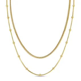 Layered 16"-18" Plated Women's Necklace - Sterling Silver