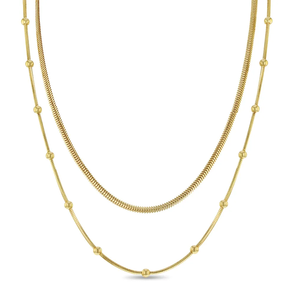 Layered 16"-18" Plated Women's Necklace - Sterling Silver