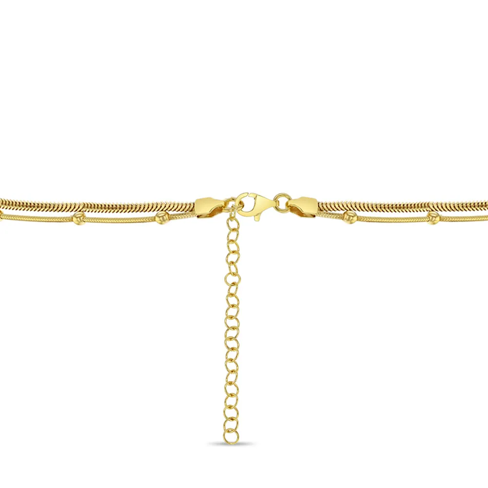 Layered 16"-18" Plated Women's Necklace - Sterling Silver