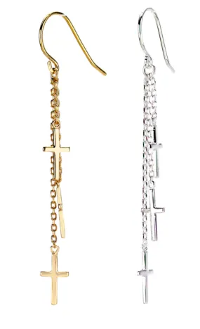 Layered Cross Earrings