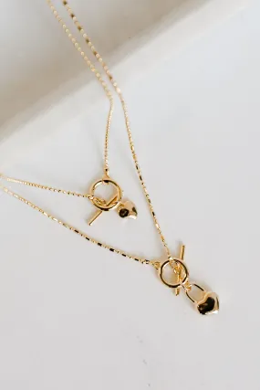 Lindsey Gold Heart Charm Layered Necklace