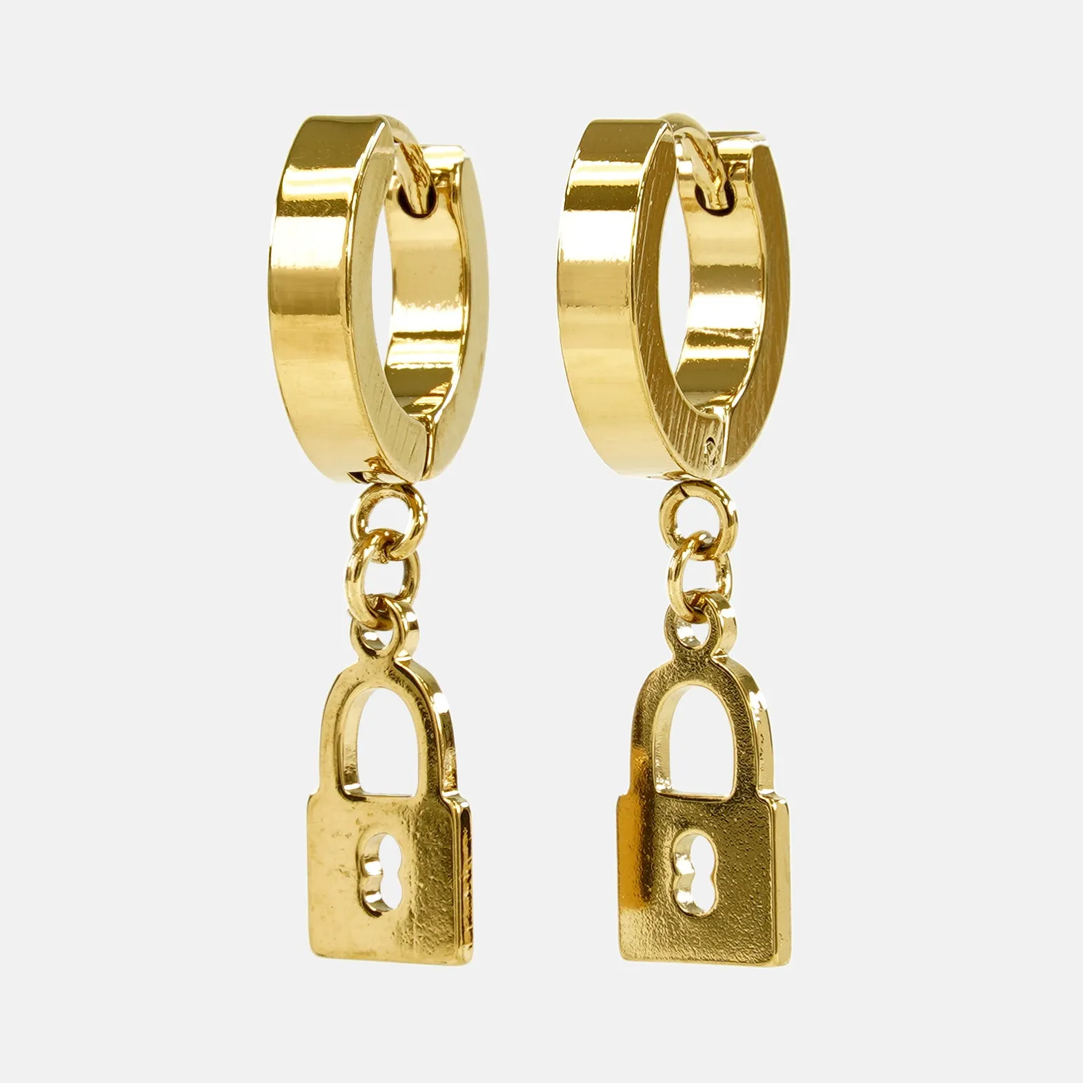 Locked In Earrings - Gold Plated Stainless Steel