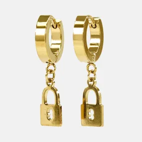 Locked In Earrings - Gold Plated Stainless Steel