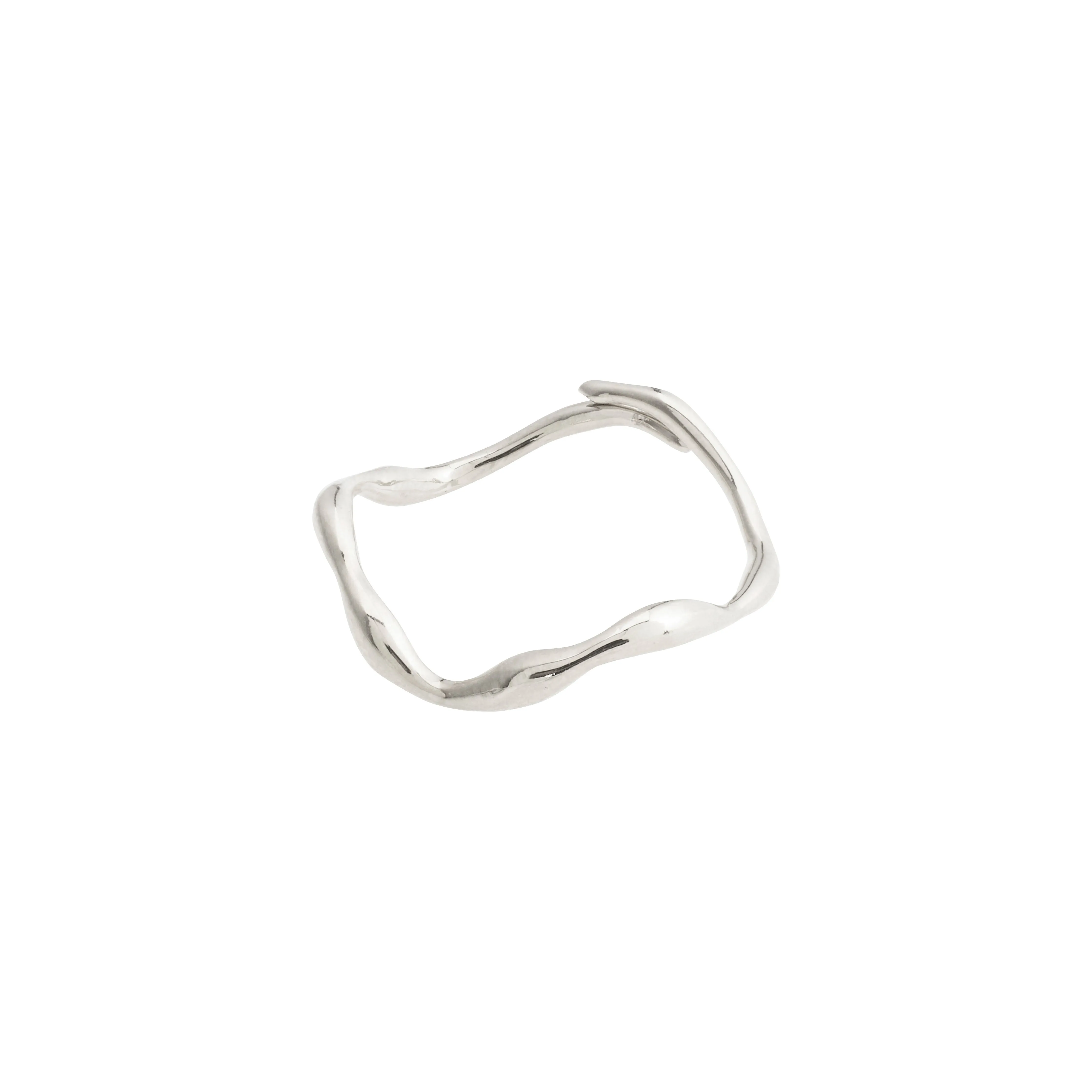 LULU organic shaped stack ring silver-plated