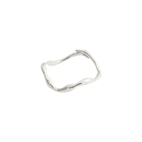 LULU organic shaped stack ring silver-plated
