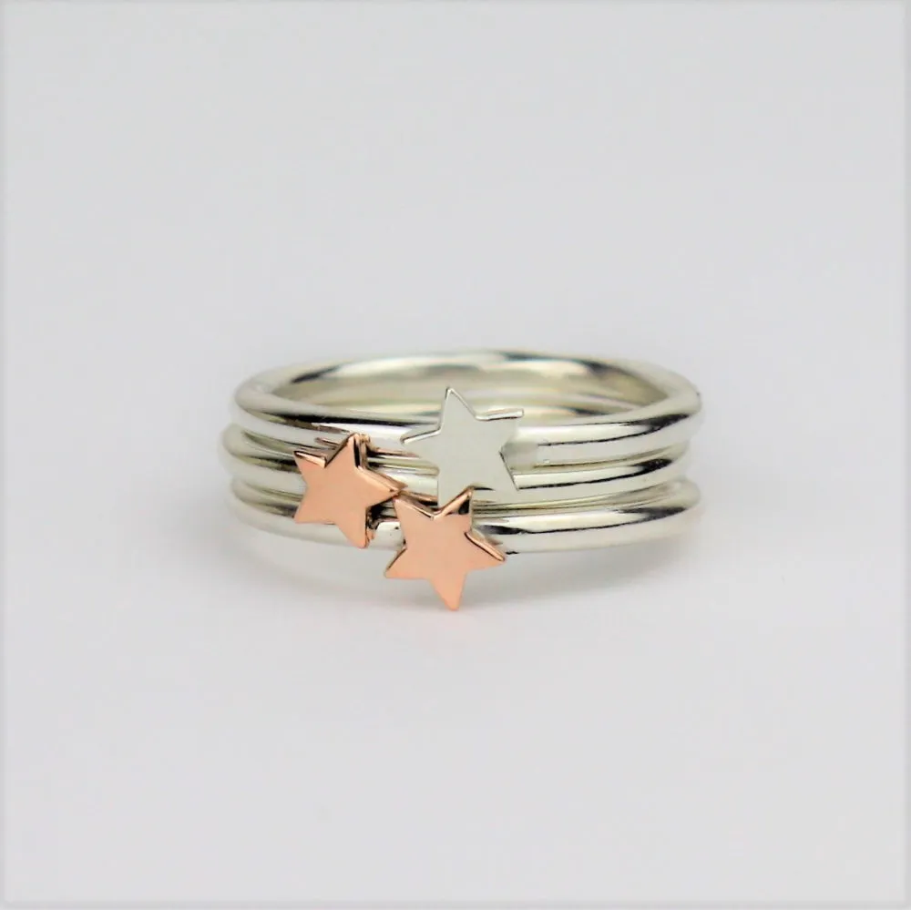 Lunar Silver Star Ring - 2mm