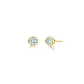March Birthstone Studs in Gold Plated Sterling Silver