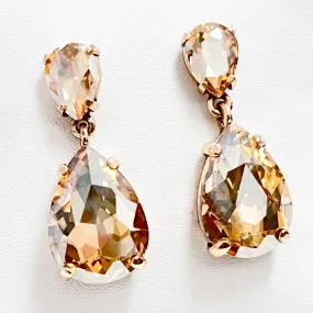 Mariah - Rhinestone Drop Earrings (Topaz)