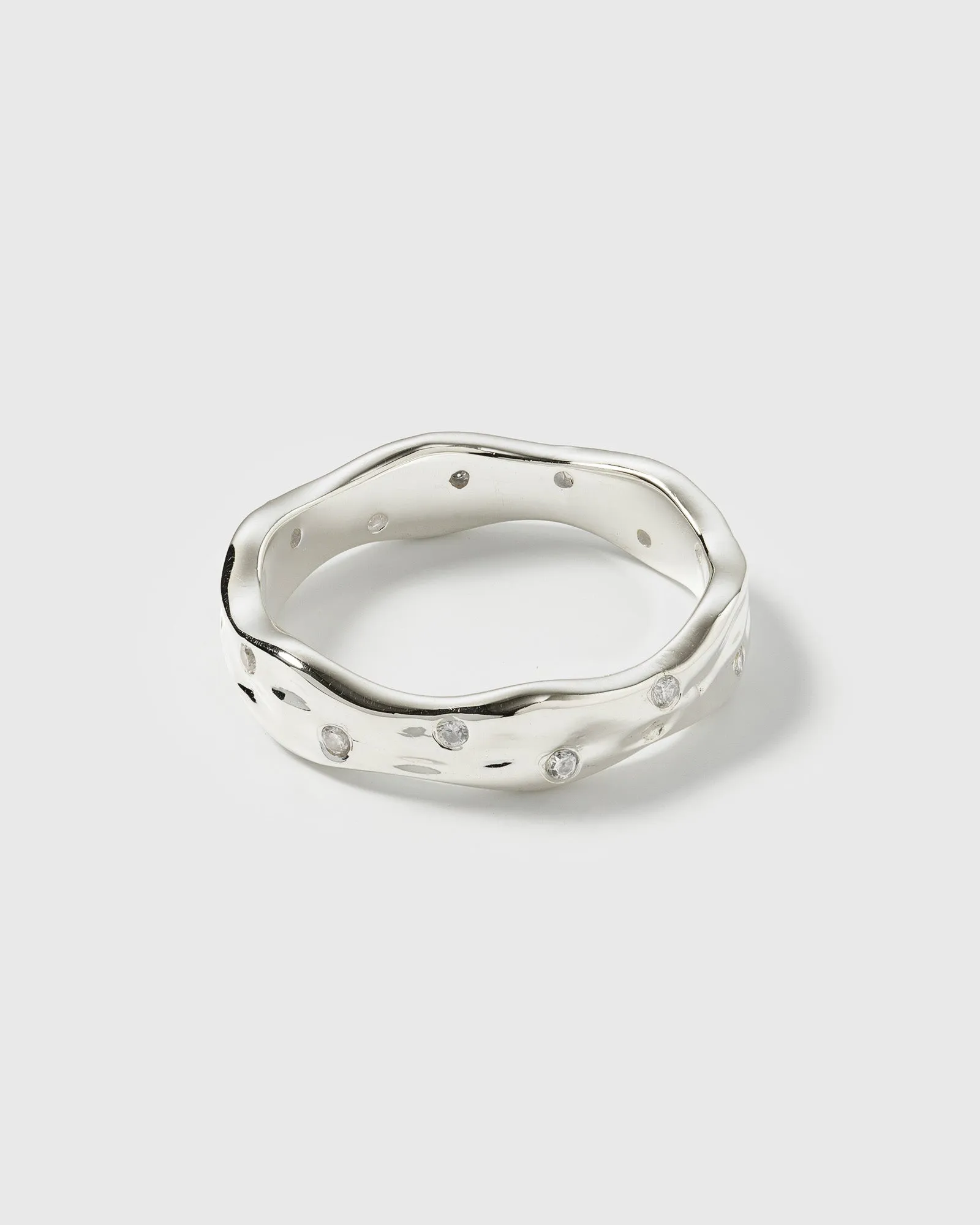 Melting Narrow Ring Silver