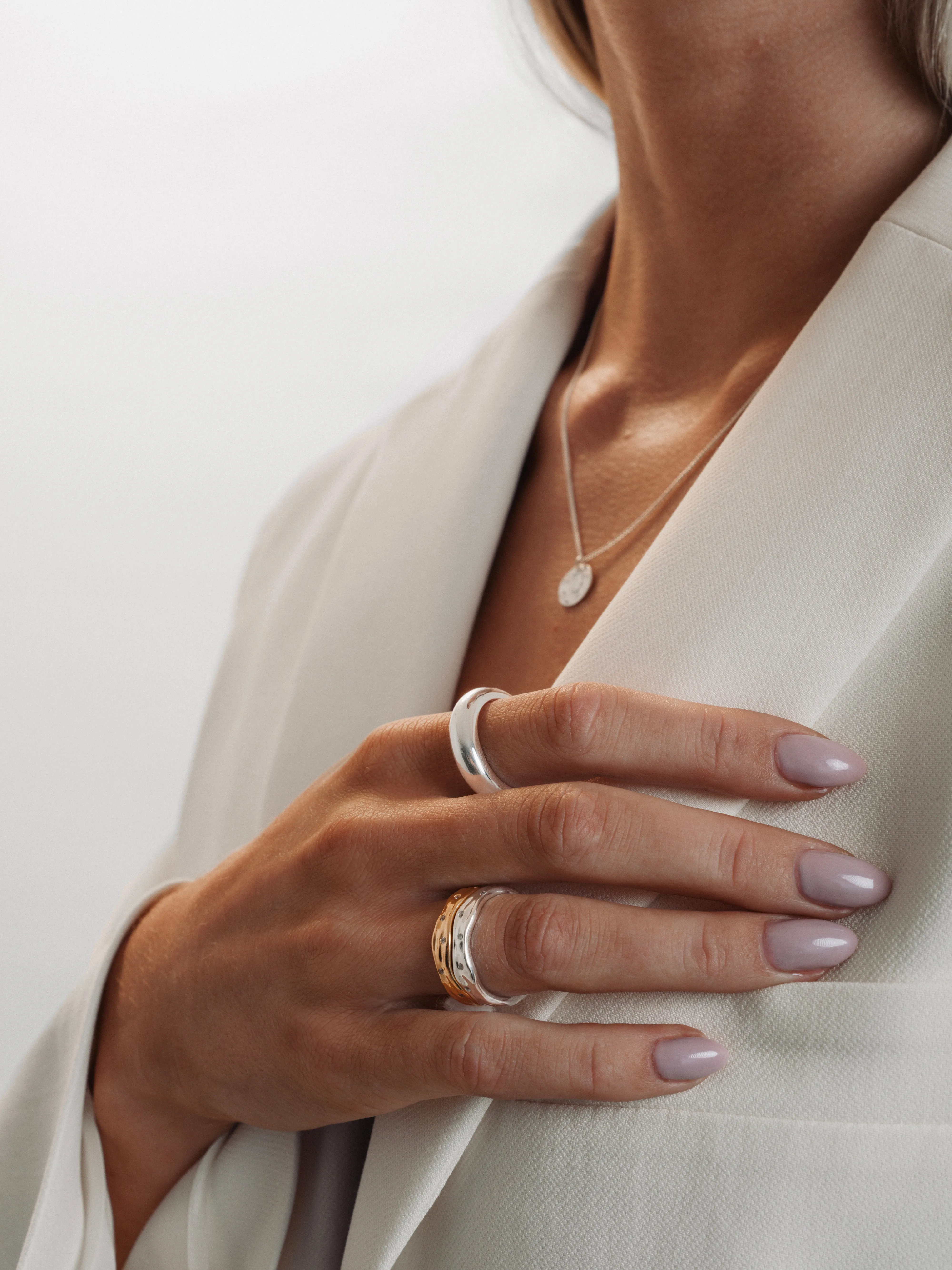 Melting Narrow Ring Silver