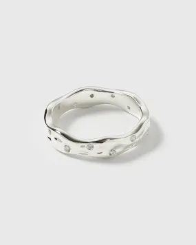 Melting Narrow Ring Silver