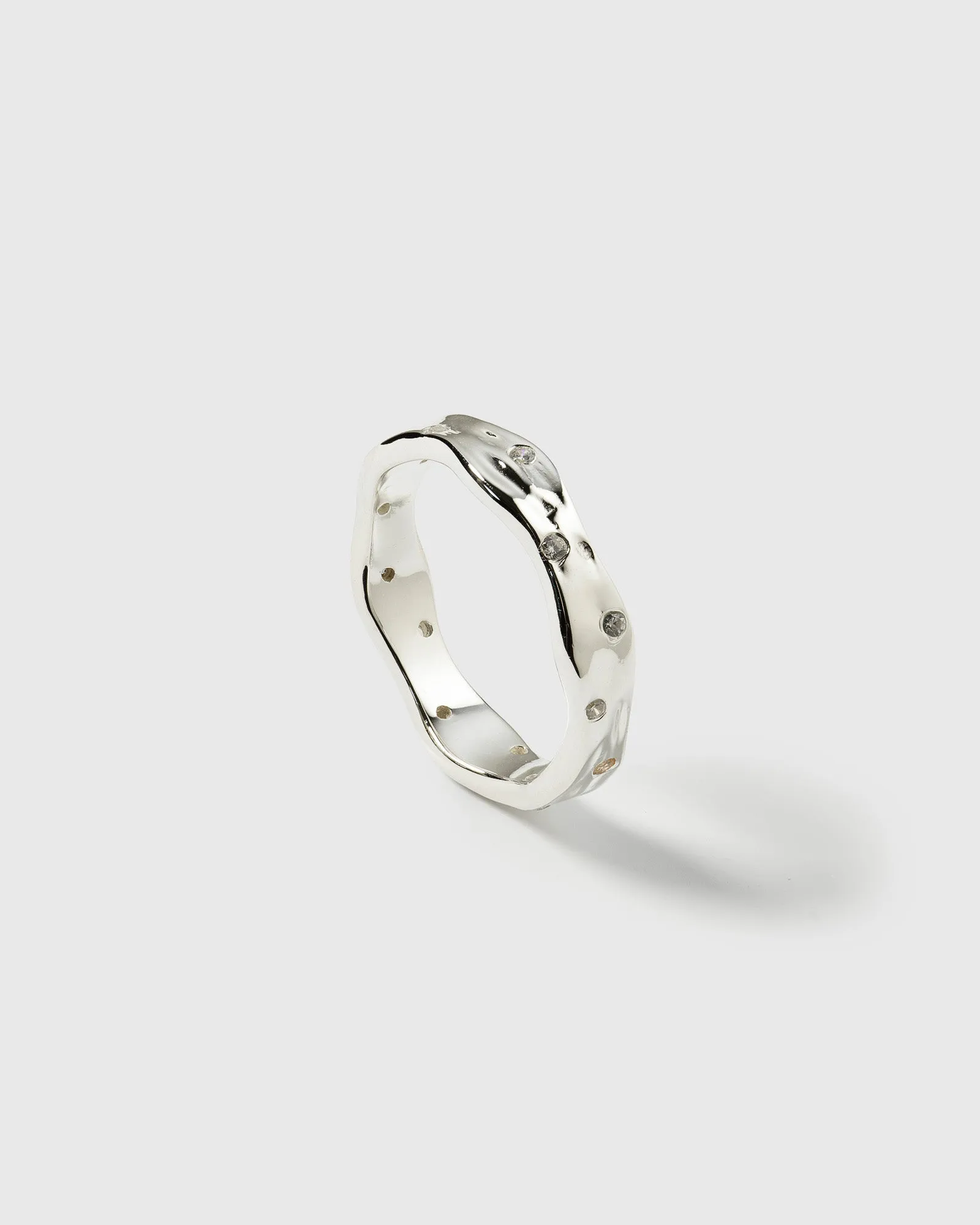 Melting Narrow Ring Silver