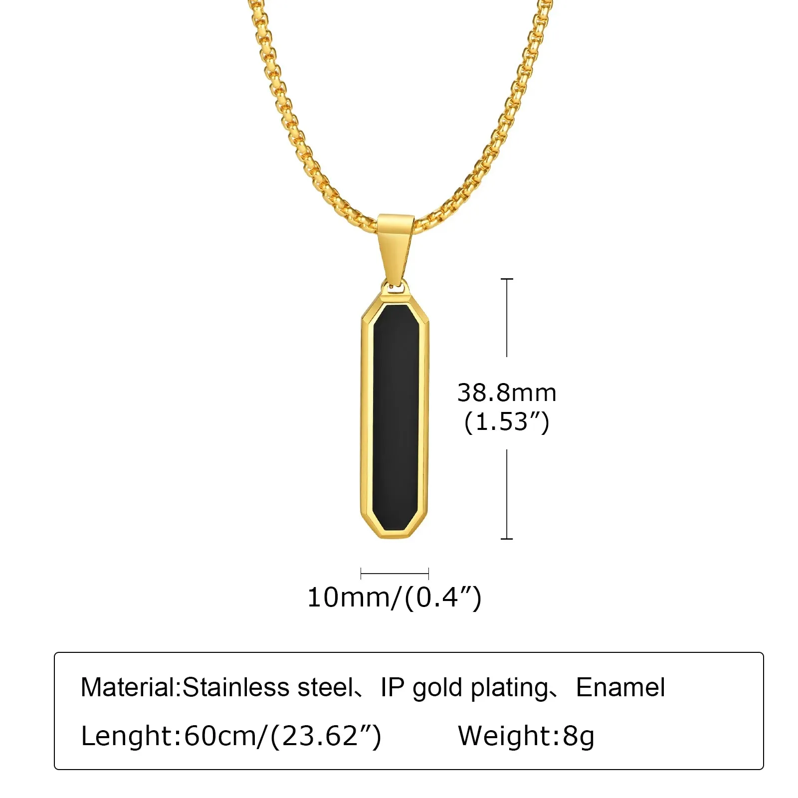 Mens Vertical Bar Necklaces for Boys