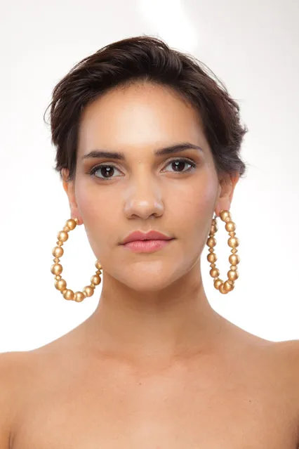 Metallic Boss Hoop Earrings