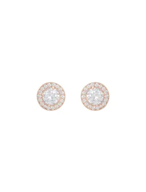 Mila Cubic Zirconia Diamante Round Stud Earrings
